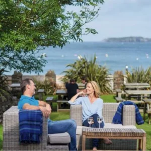 Haven Lydstep holiday park outdoor terrace