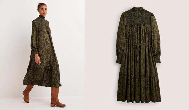 High Neck Jersey Maxi Dress