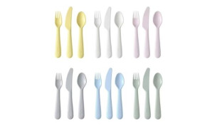 IKEA KALAS 18-piece cutlery set in pastel colours