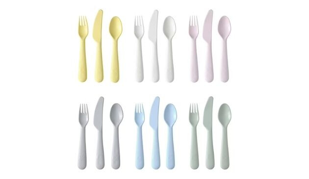 IKEA KALAS 18-piece cutlery set in pastel colours