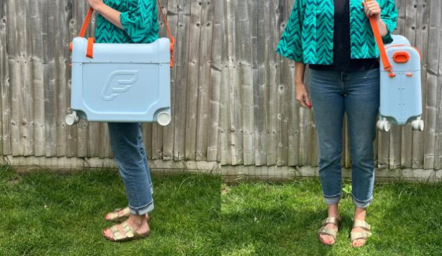 Carrying the JetKids BedBox by Stokke ride on suitcase