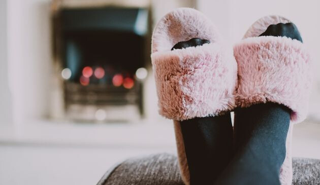 Woman in slippers