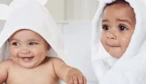 Toddlers in dressing gowns