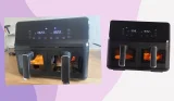 Lakeland Dual Basket Air Fryer product imagery and in use
