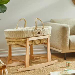The Little Green Sheep Natural Knitted Moses Basket