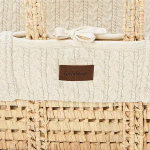 The Little Green Sheep Natural Knitted Moses Basket