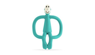Matchstick Monkey teether in teal.