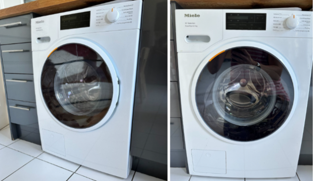 Miele W1 WSG363 washing machine in a family home