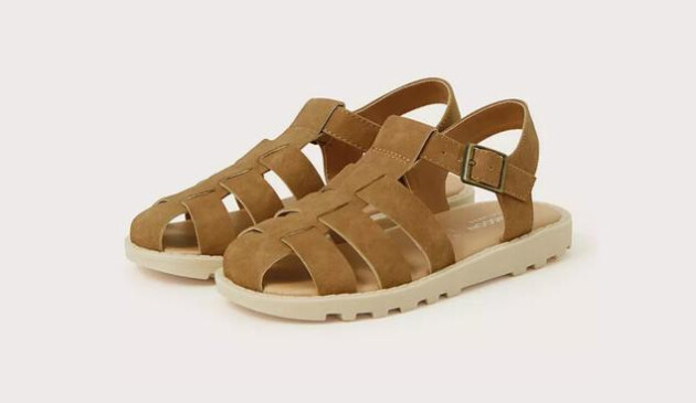 Monsoon Kids' Caged Suedette Sandals