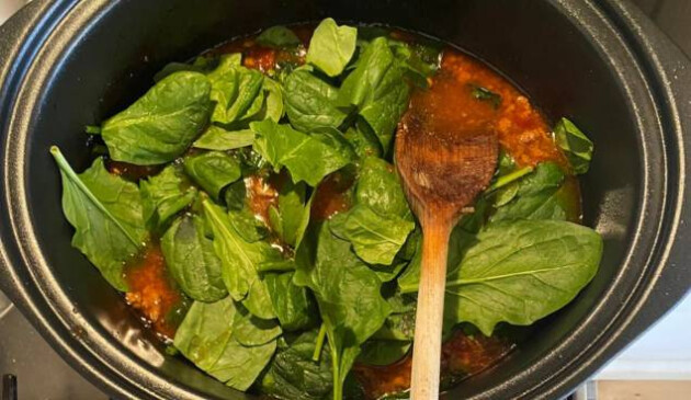 Morphy Richards Sear and Stew Slow Cooker in use