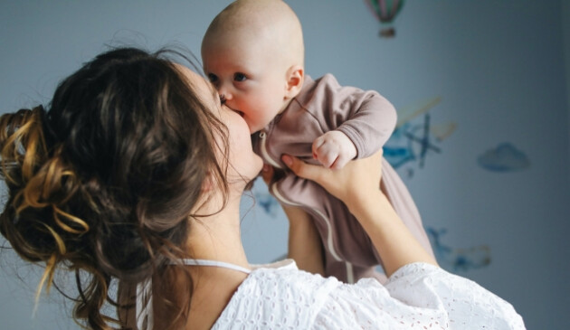 Mother holding baby