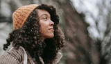 Woman wearing a winter hat