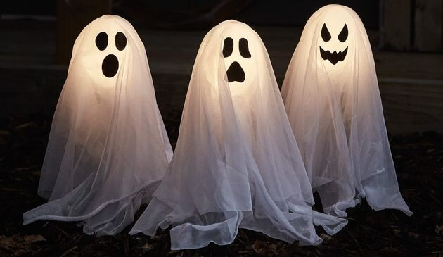 Lights4Fun Set of 3 Ghost Stake lights
