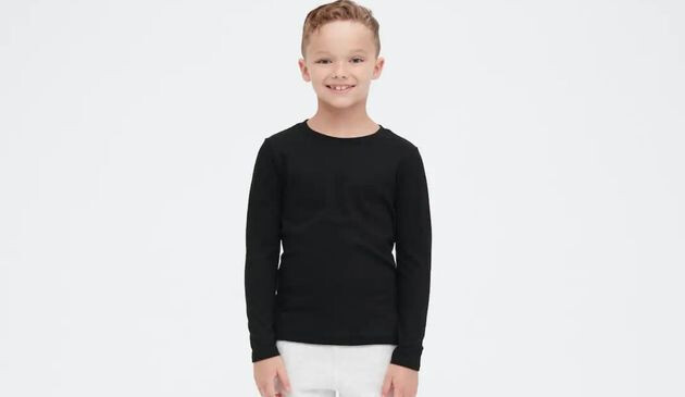 Uniqlo Kids HeatTech Ultra Warm Crew Neck Long Sleeved Thermal Top