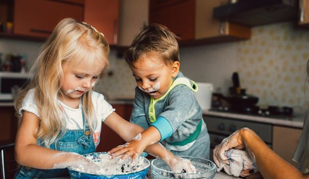 Kids messy baking