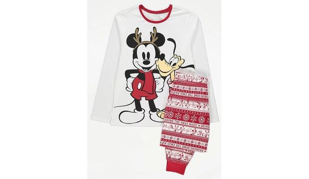 George at Asda Disney Mickey Mouse Matching Fairisle Christmas Pyjamas