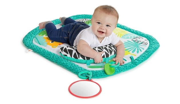 Bright Starts Totally Tropical Prop & Play, Tummy Time Baby Activity Mat