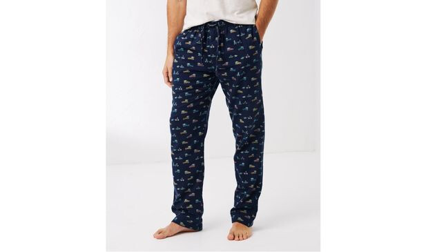 Fat Face Navy Festive Transport Pyjama Trousers