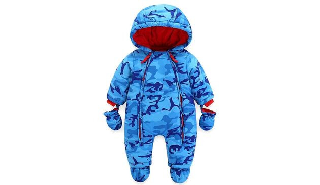 JiArmy Baby Winter Hooded Romper Snowsuit with Gloves