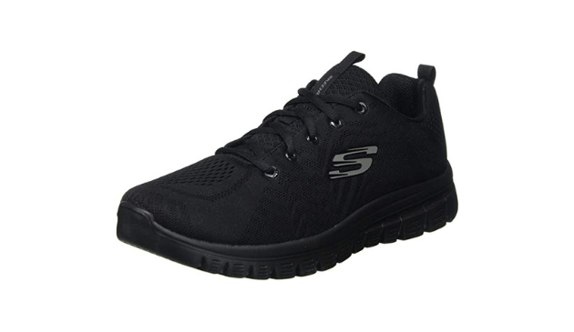 A black skechers trainer