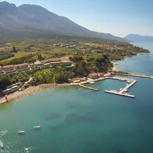 Aerial view of Neilson Vounaki Beachclub in Paleros, Greece