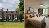 The exterior and a room at the New Park Manor hotel in the New Forest