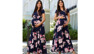 floral maternity wrap dress