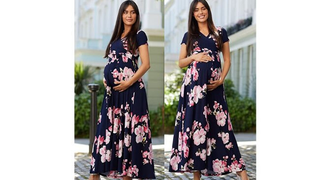 floral maternity wrap dress
