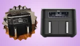 Ninja Foodi Dual Zone Air Fryer AF300UK product imagery and in use
