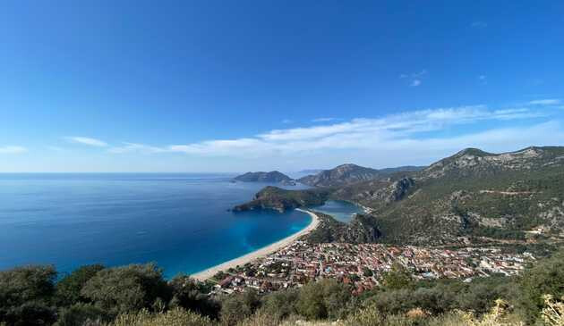 A picture from above of Oludeniz, Turkey