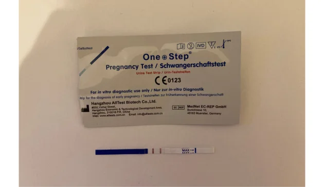 One Step pregnancy test positive result