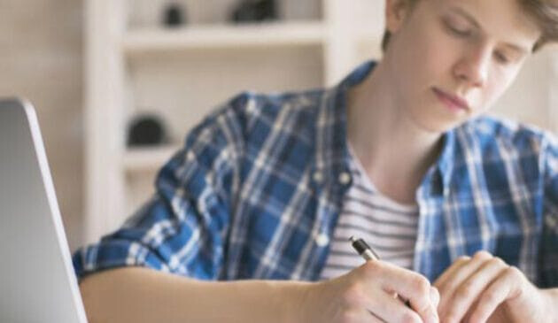 boy studying