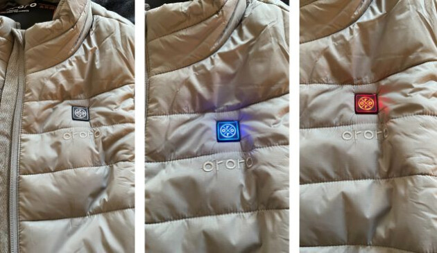 Ororo heated vest on button