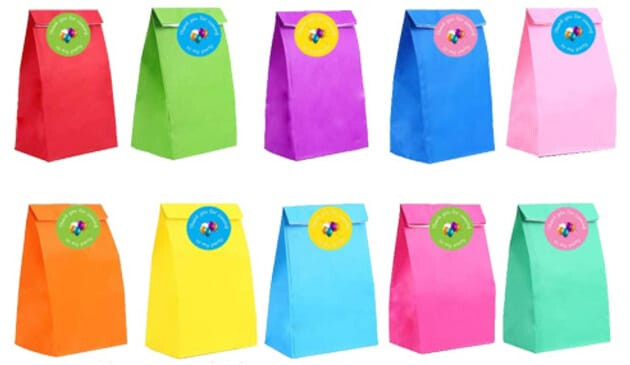 Colourful paper party bags