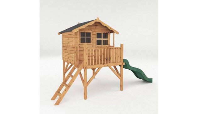 Poppy Tower Wooden Playhouse with Slide