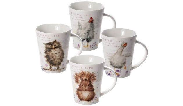 Porcelain animal mugs