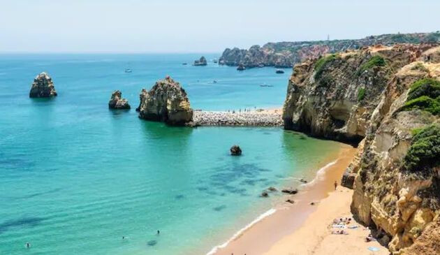 Praia de Alvor beach in the Algarve