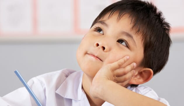 Kid thinking into Distance