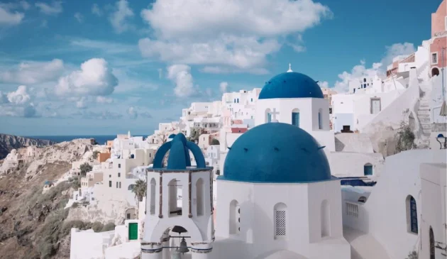 Oia rooftops in Santorini