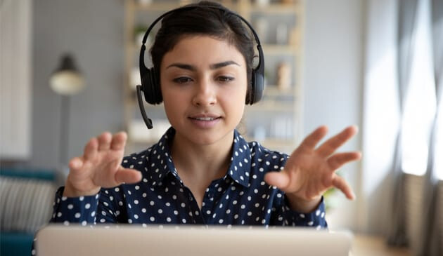 Woman working at desk