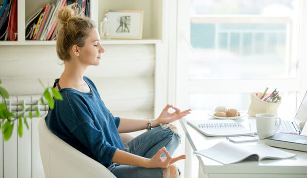 Woman practising yoga