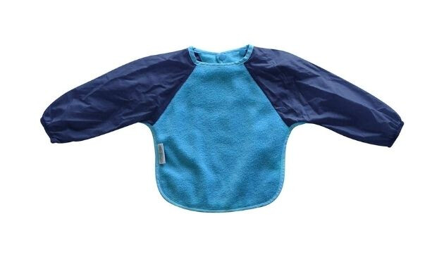 Silly Billyz Fleece Bib with long blue sleeves