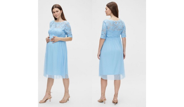 pale blue maternity dress