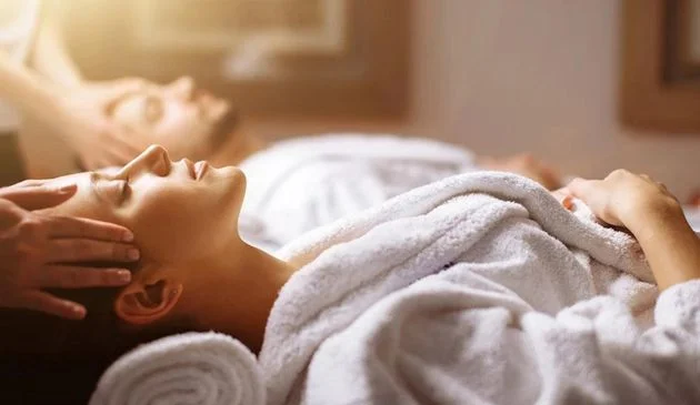 A couple having a spa treatment at Crieff Hydro Hotel