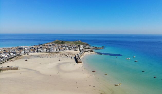 A view of St Ives beach in Cornwall