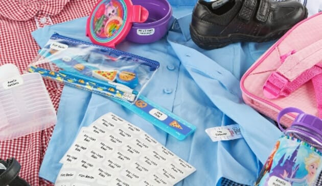 school uniform and stikins name labels
