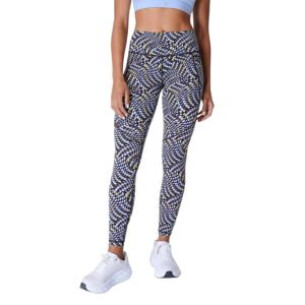 Sweaty Betty Blue Fluid Check Print Gym Power Leggings