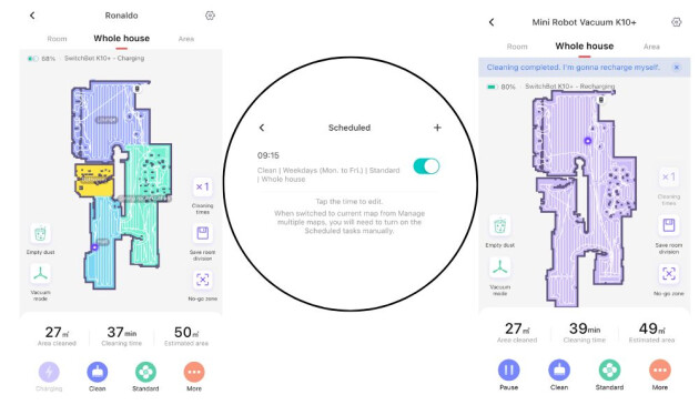 SwitchBot Mini Robot Vacuum K10+ review app