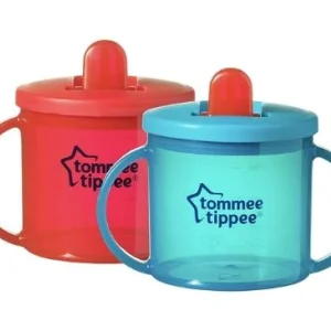 Tommee Tippee Free Flow First Cup in blue and red