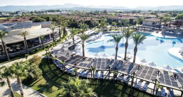 An aerial view of the TUI Blue Palm Garden hotel in Antalya, Turkey
